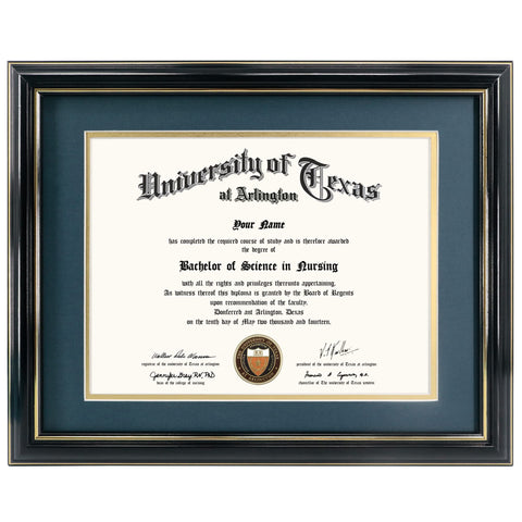 GraduationMall diploma frame 8.5x11 with navy over gold mat for archival display