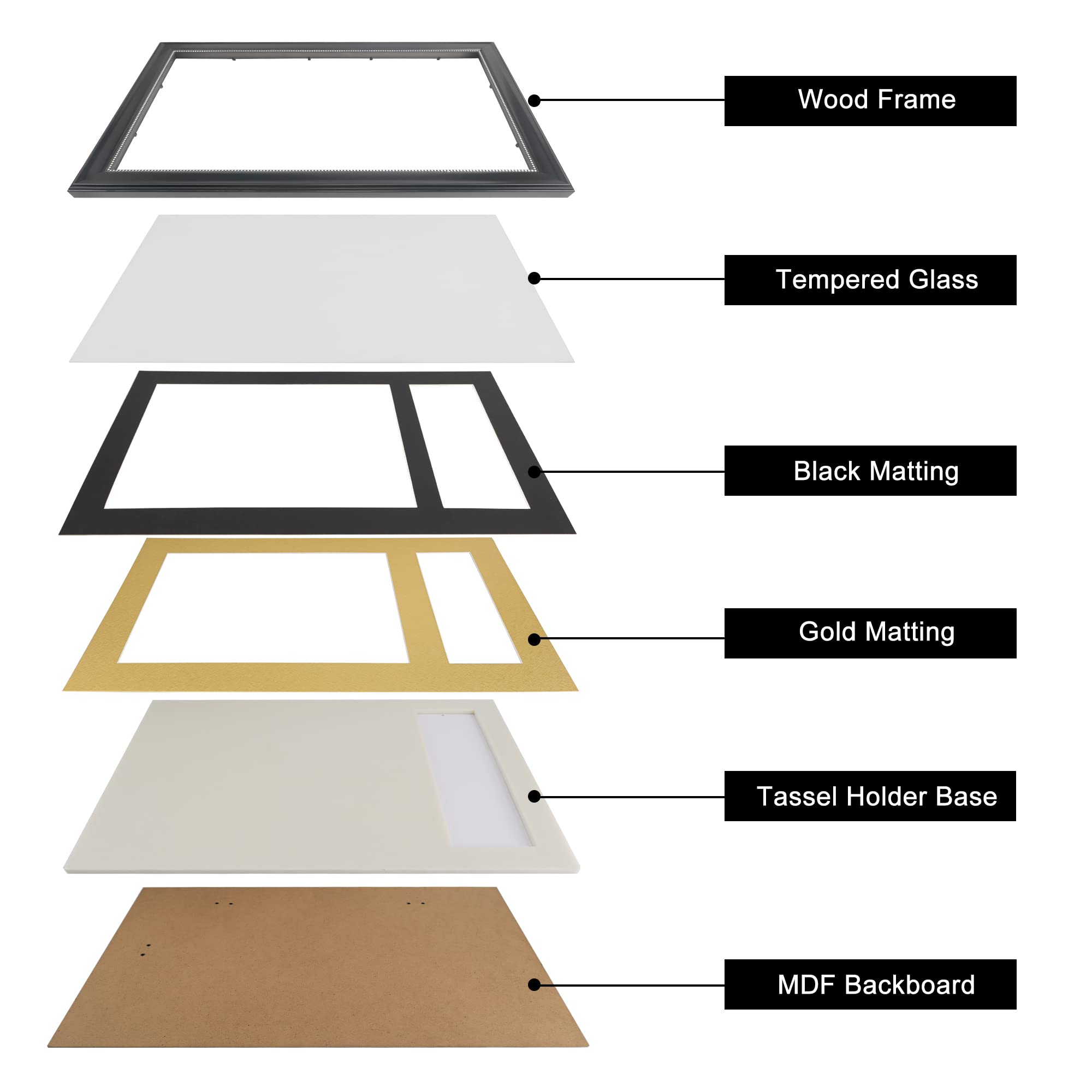 GraduationMall frame outside size 13x19.5 inches, slim profile