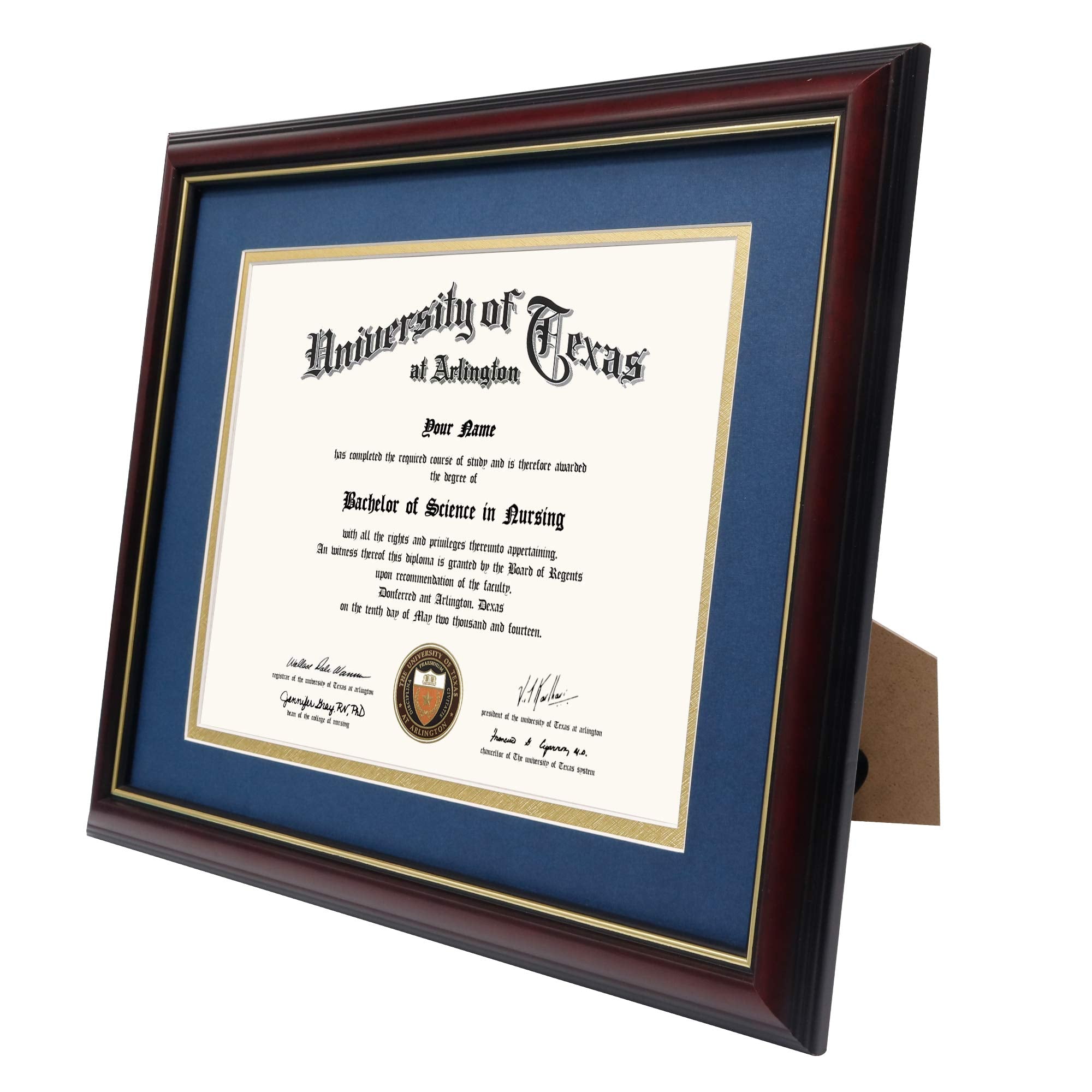GraduationMall cherry finish frame closeup showing wood grain