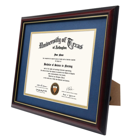 GraduationMall cherry finish frame closeup showing wood grain