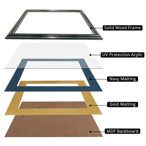 GraduationMall frame features a gold trim for a refined look