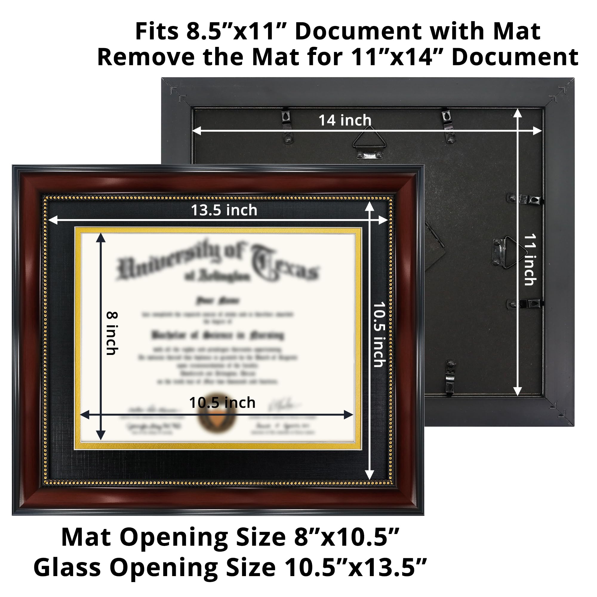 GraduationMall recycled polystyrene frame with red wood grain finish suits many decors.