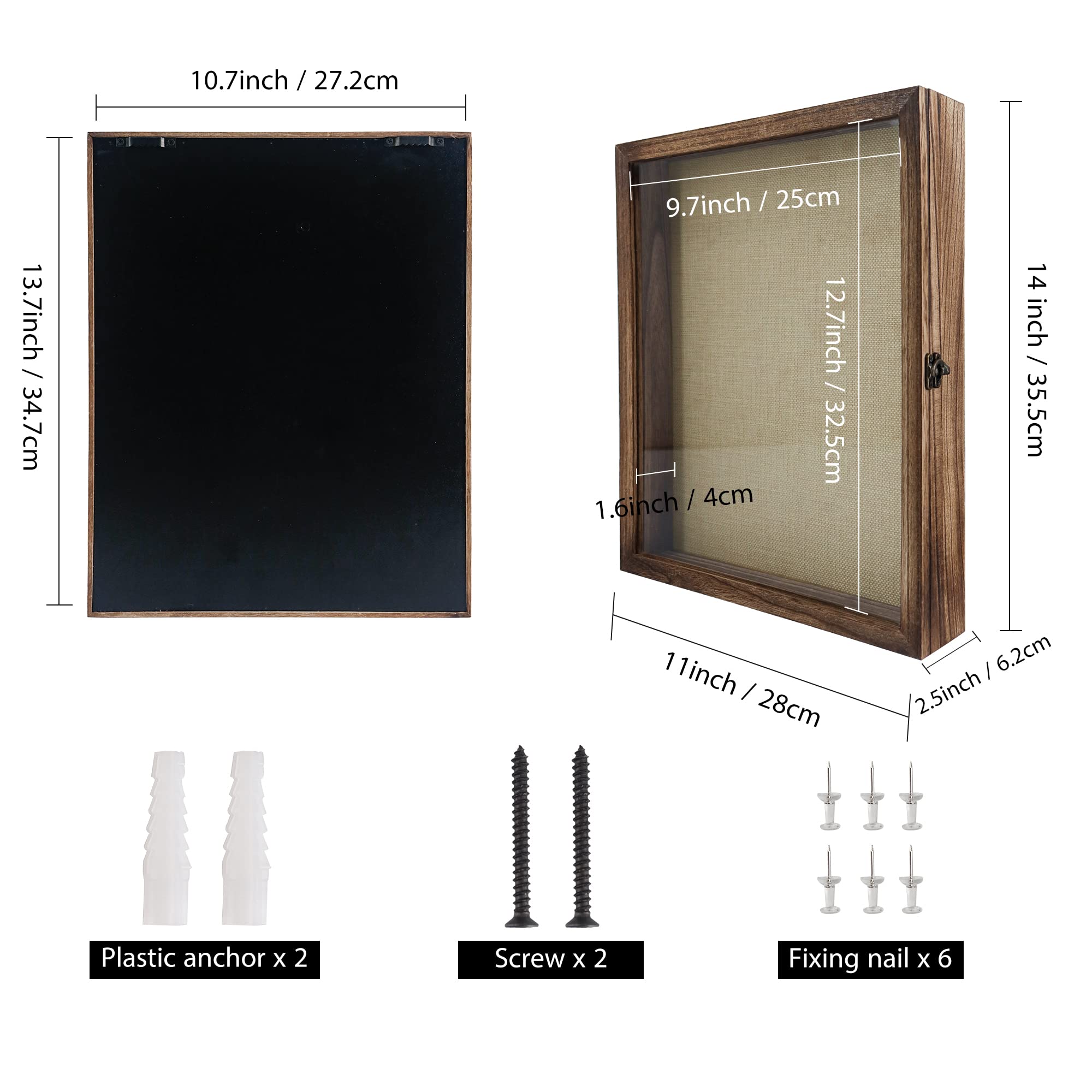 GraduationMall shadow box interior depth approximately 1.5 inches for layering keepsakes