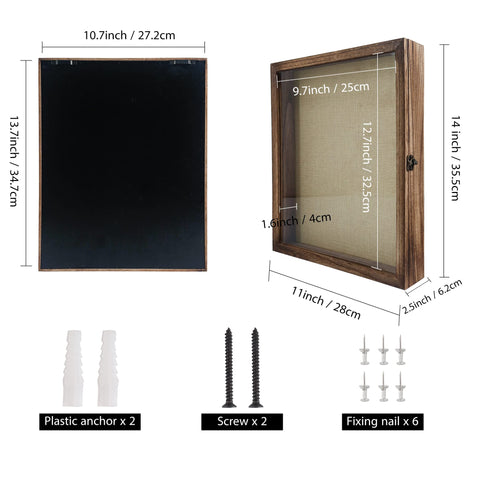 GraduationMall shadow box interior depth approximately 1.5 inches for layering keepsakes