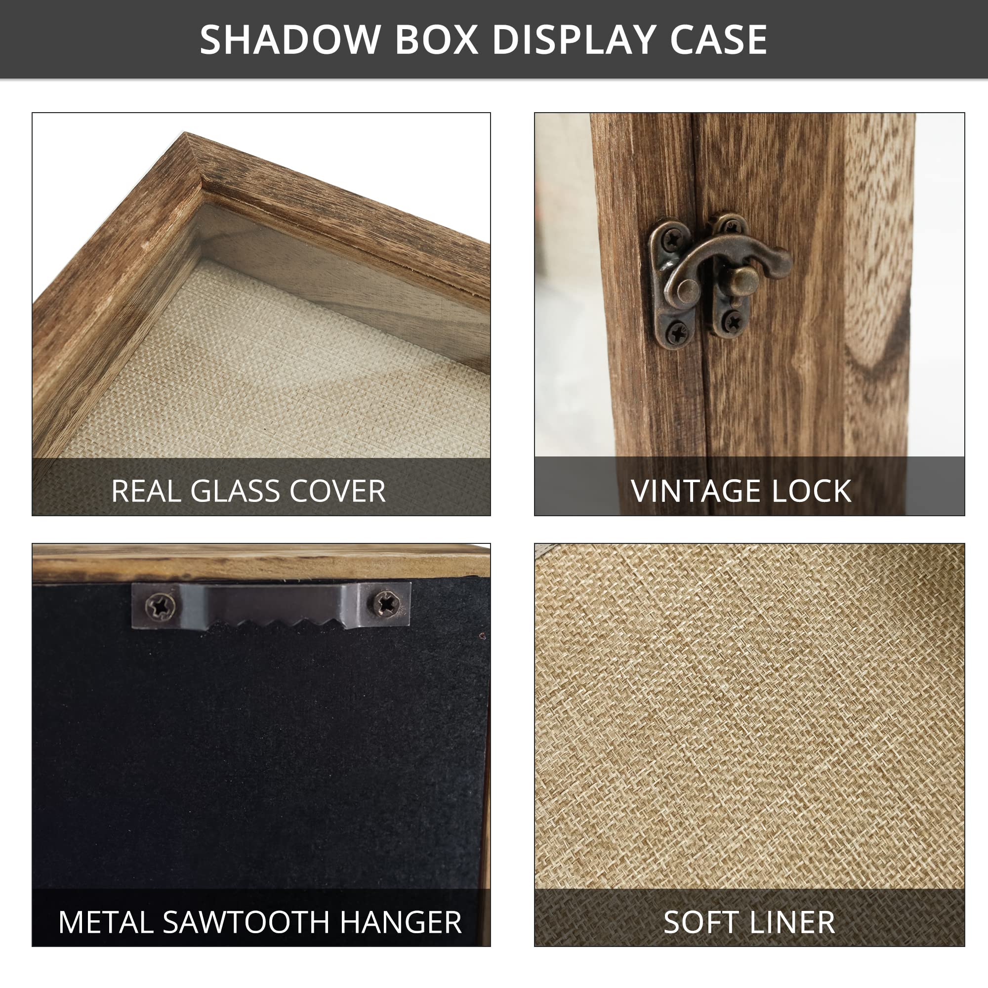 GraduationMall shadow box interior with linen back for elegant display