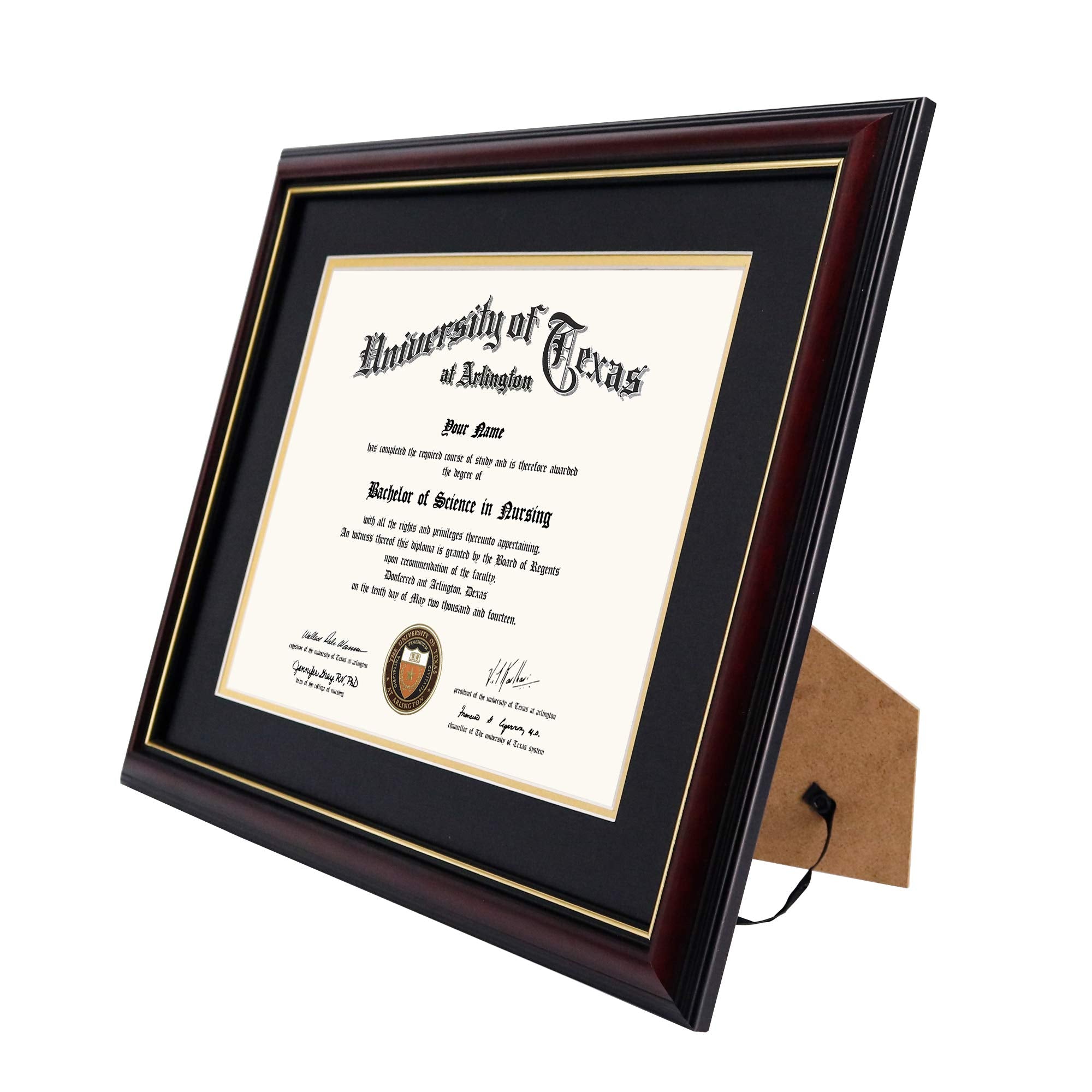 GraduationMall solid wood cherry finish frame adds warm, classic style