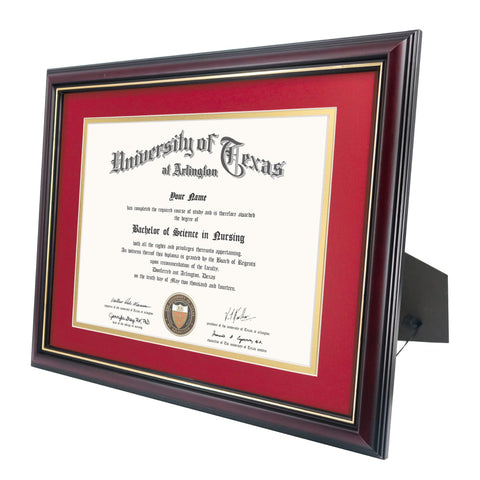GraduationMall solid wood frame with cherry finish adds warm, classic style.