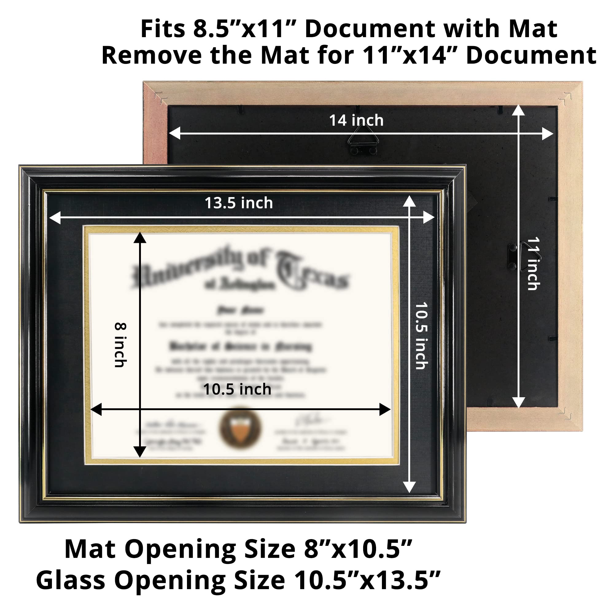 GraduationMall wall-mount frame supports horizontal or vertical display for flexible placement.