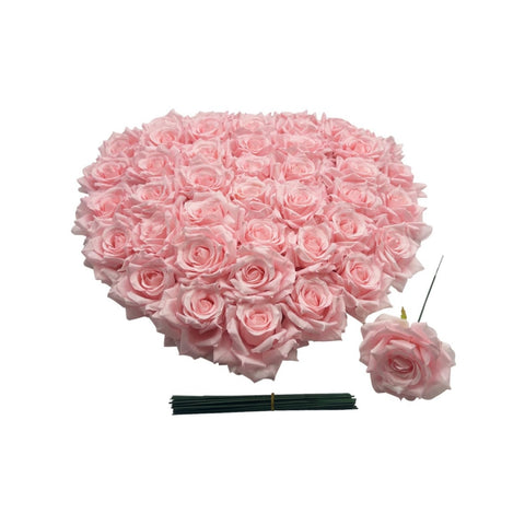 GrainBuds pink silk rose head, 3.8 inches, ideal for wedding centerpieces.