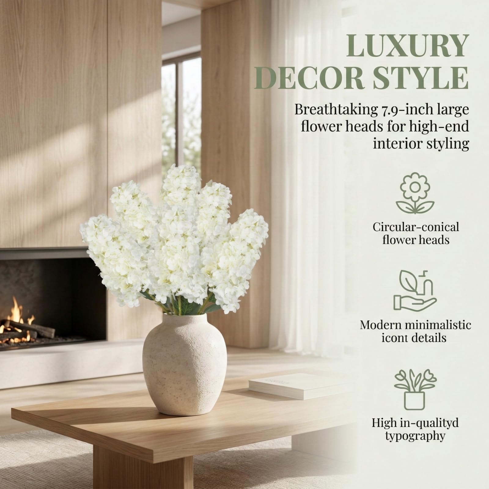 GrainBuds white hydrangea hanging display with easy setup