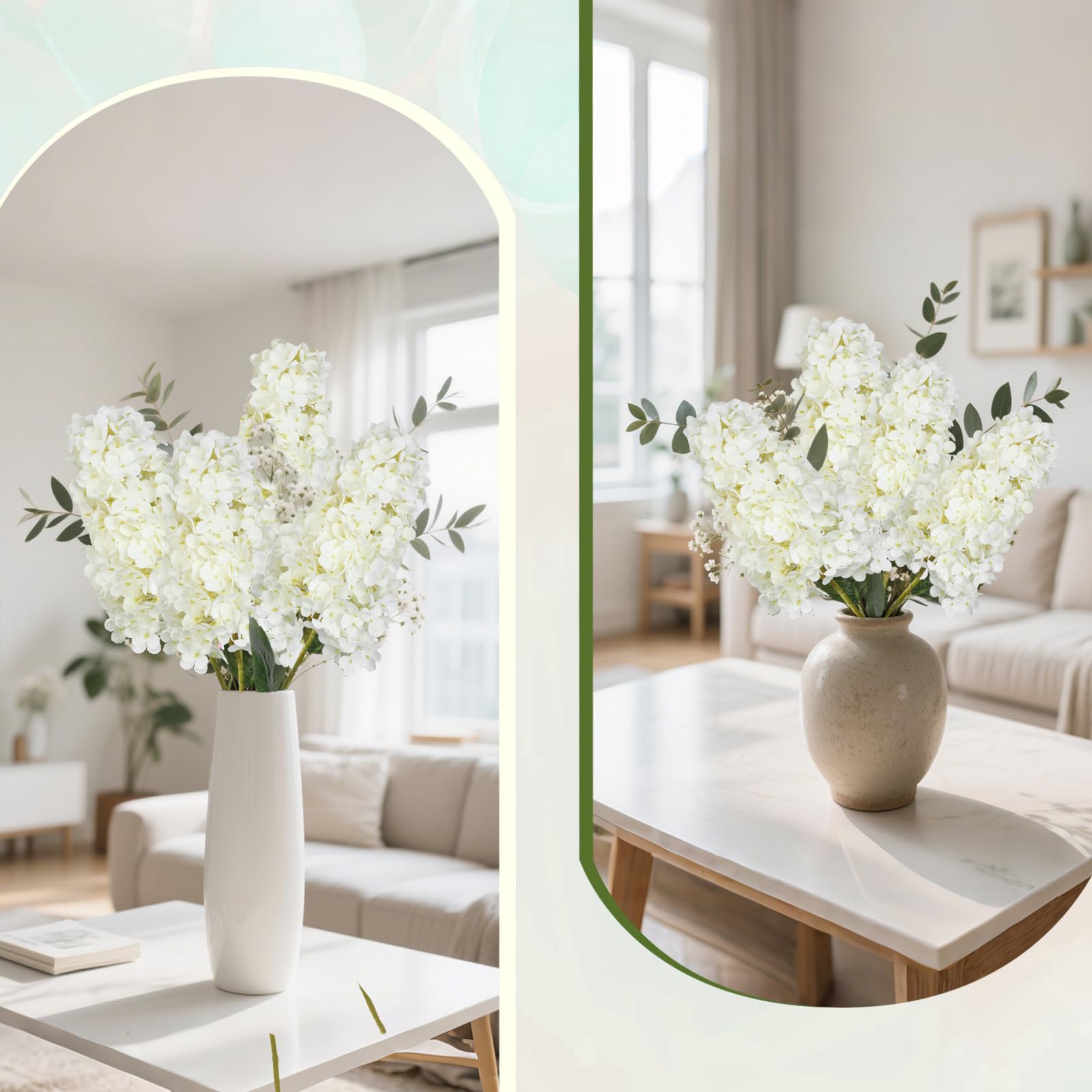 GrainBuds white hydrangea room decor that stays pristine year-round