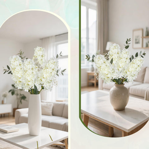 GrainBuds white hydrangea room decor that stays pristine year-round