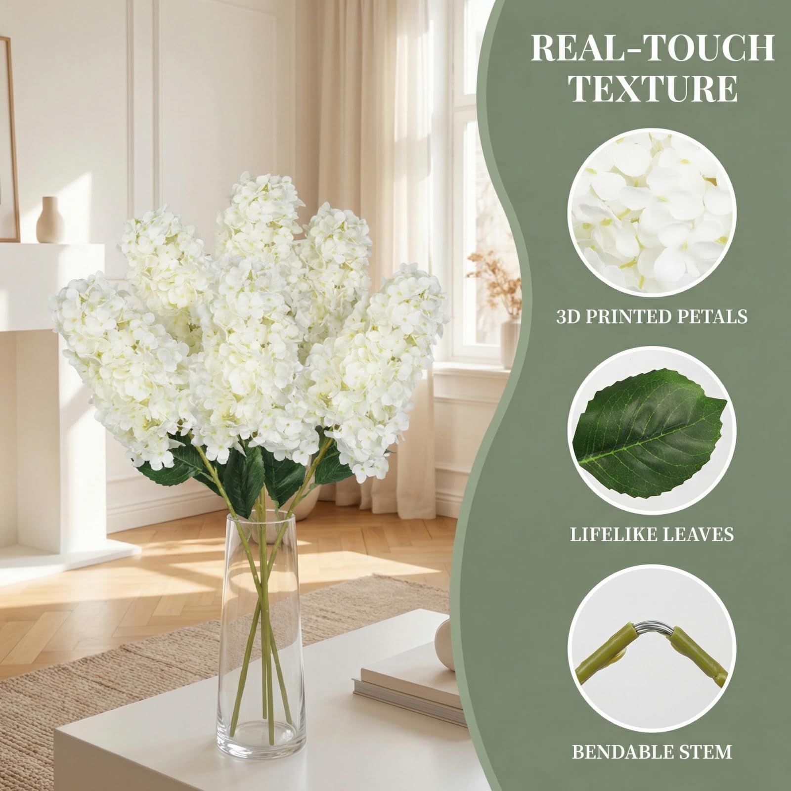 GrainBuds white hydrangea decor for weddings and events