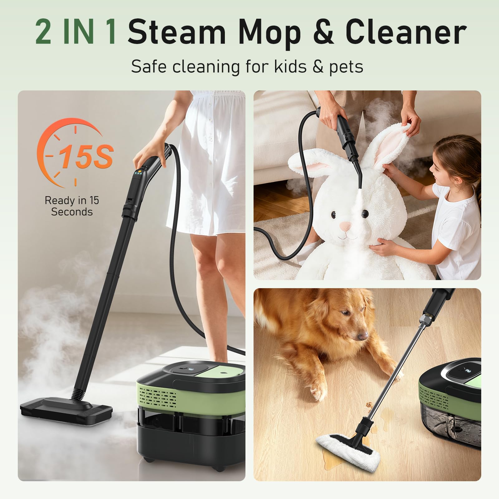 Granarbol 1.6L handheld steamer delivering long-lasting steam