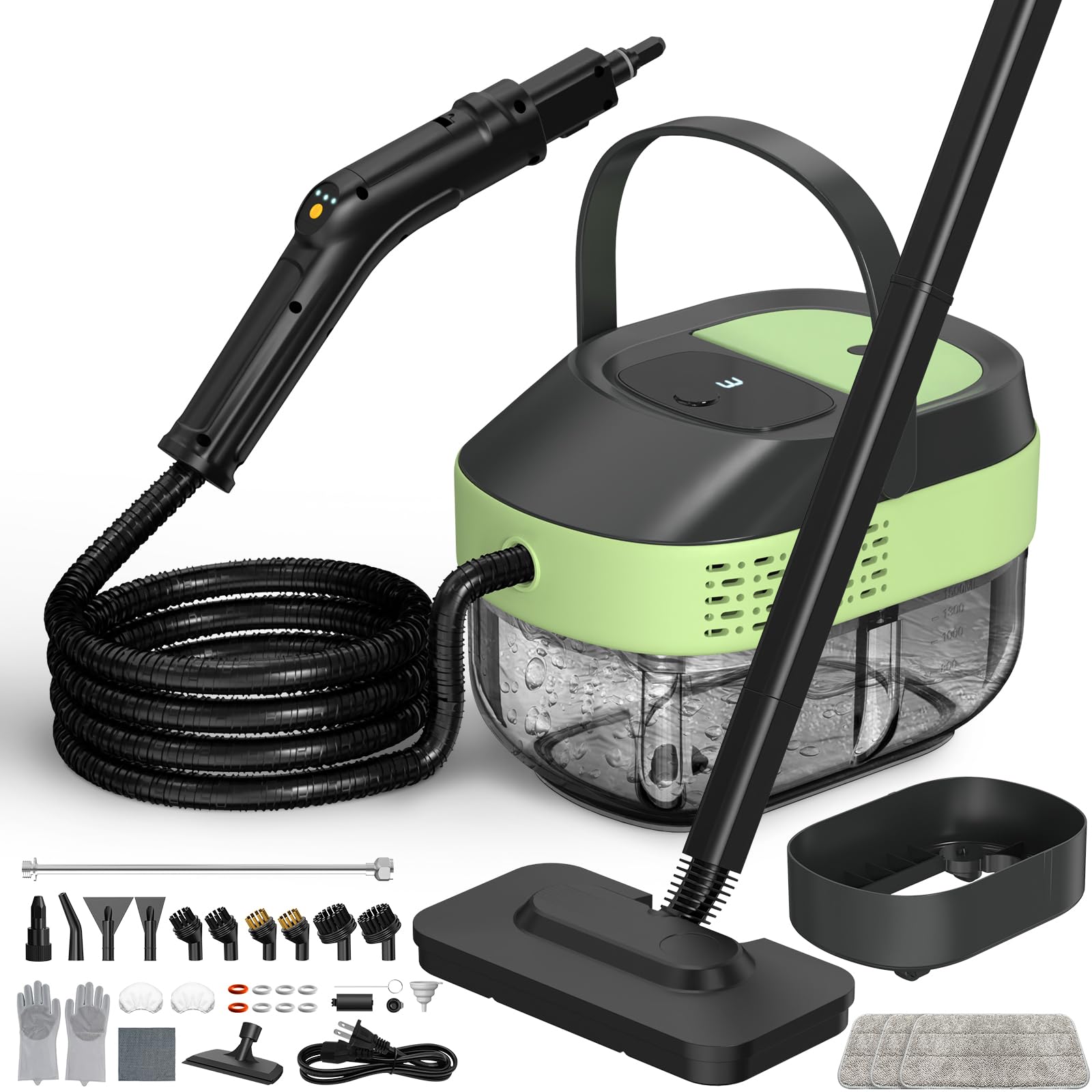 Granarbol 14-in-1 steam mop in full-size mode cleaning tile floors with chemical-free steam