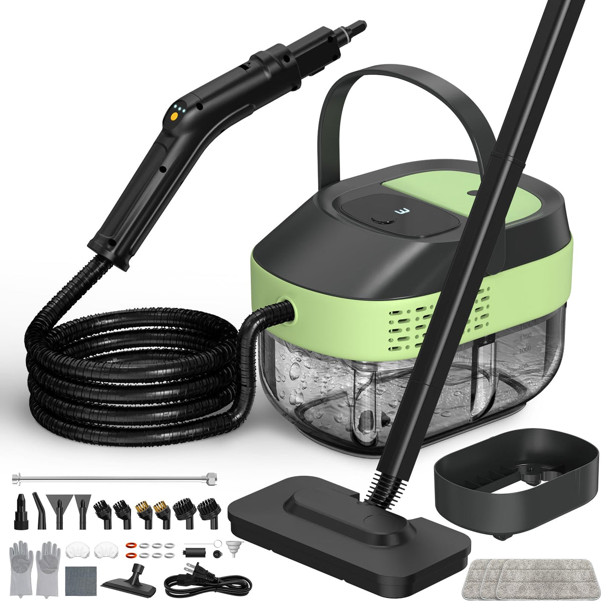 Granarbol 14-in-1 steam mop in full-size mode cleaning tile floors with chemical-free steam