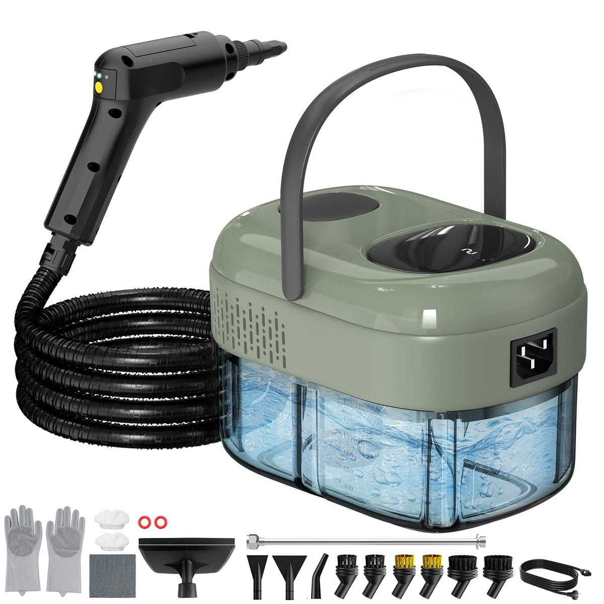 Granarbol 2500W handheld steam cleaner front view for deep, chemical-free cleaning.
