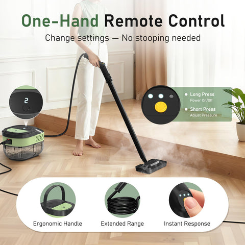 Granarbol 2500W steam cleaner power dissolving grime in kitchen