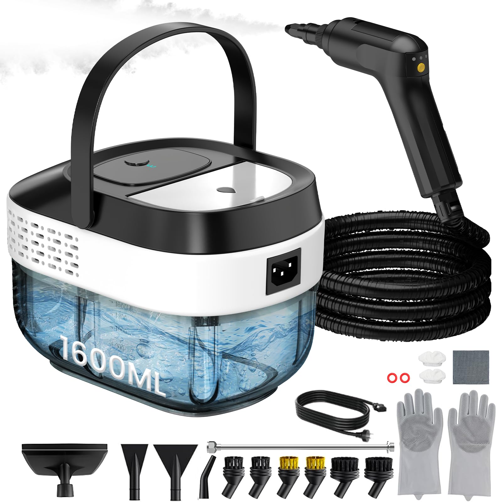 Granarbol pressurized steam cleaner front view for compact storage.