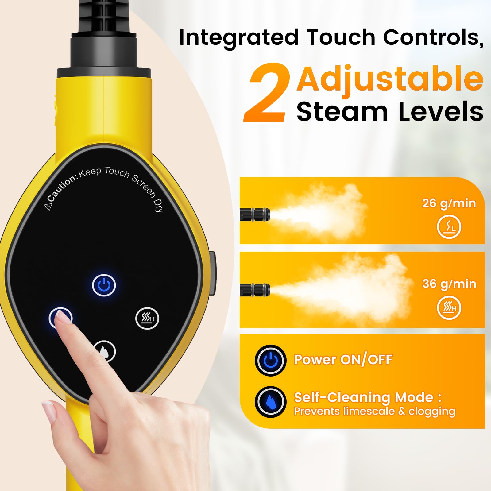 Granarbol steam cleaner 450ml tank visible for long sessions