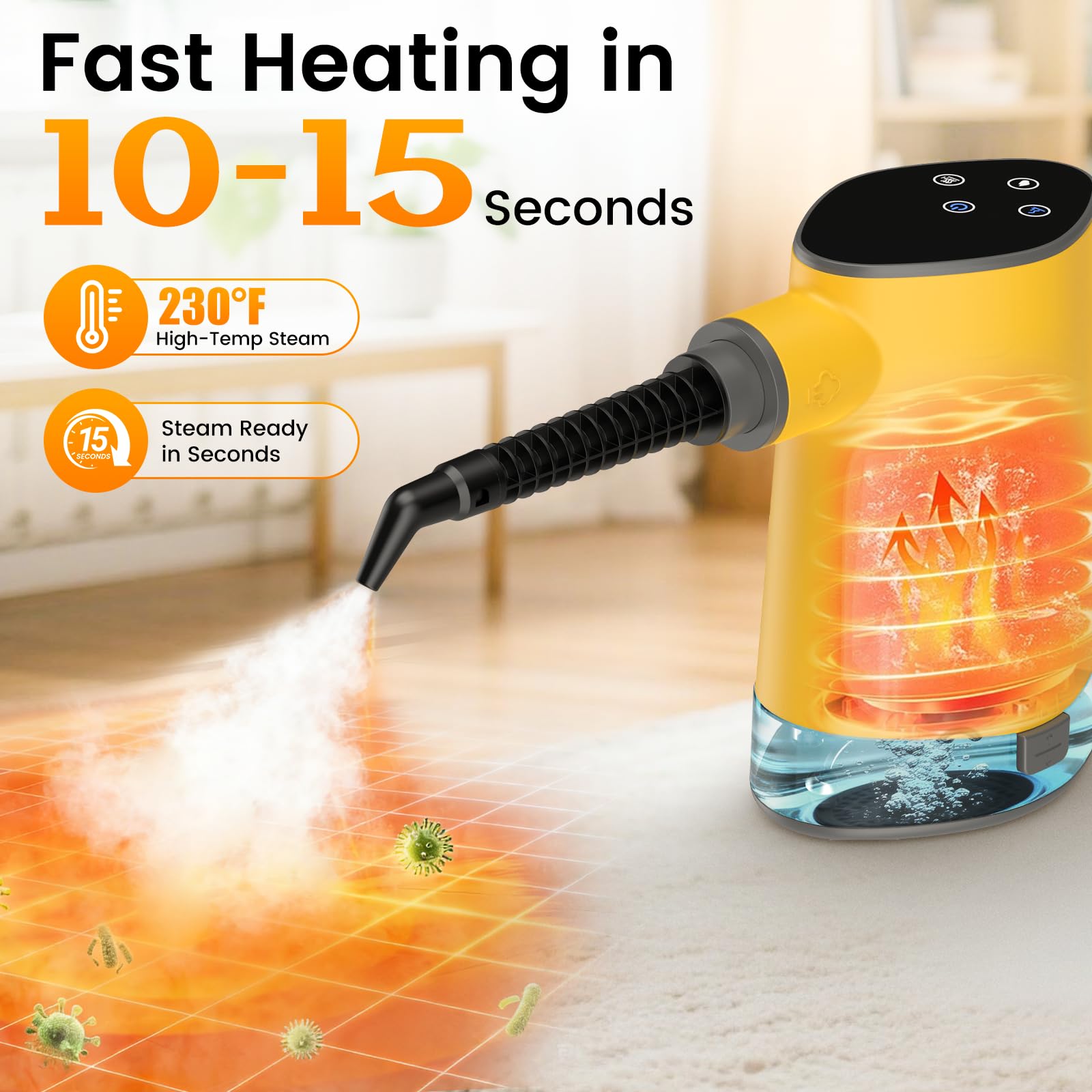 Granarbol steam cleaner on floor cleaning powerful grime removal
