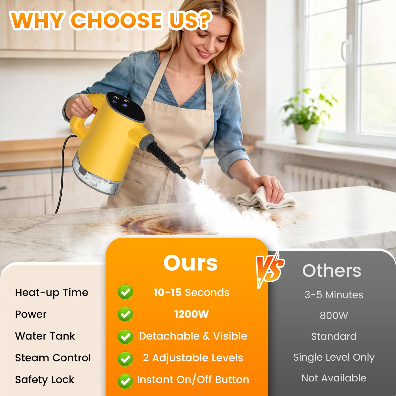 Granarbol steam cleaner self-cleaning feature in action