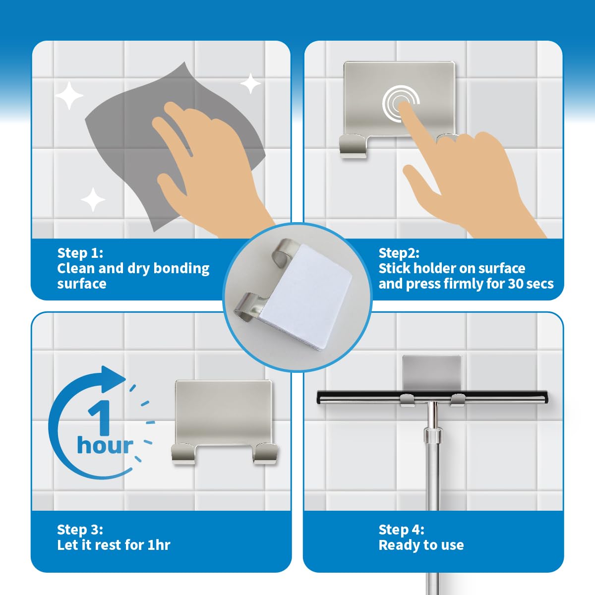 Grand Fusion glass-windows-mirrors squeegee cleans glass surfaces with minimal streaks
