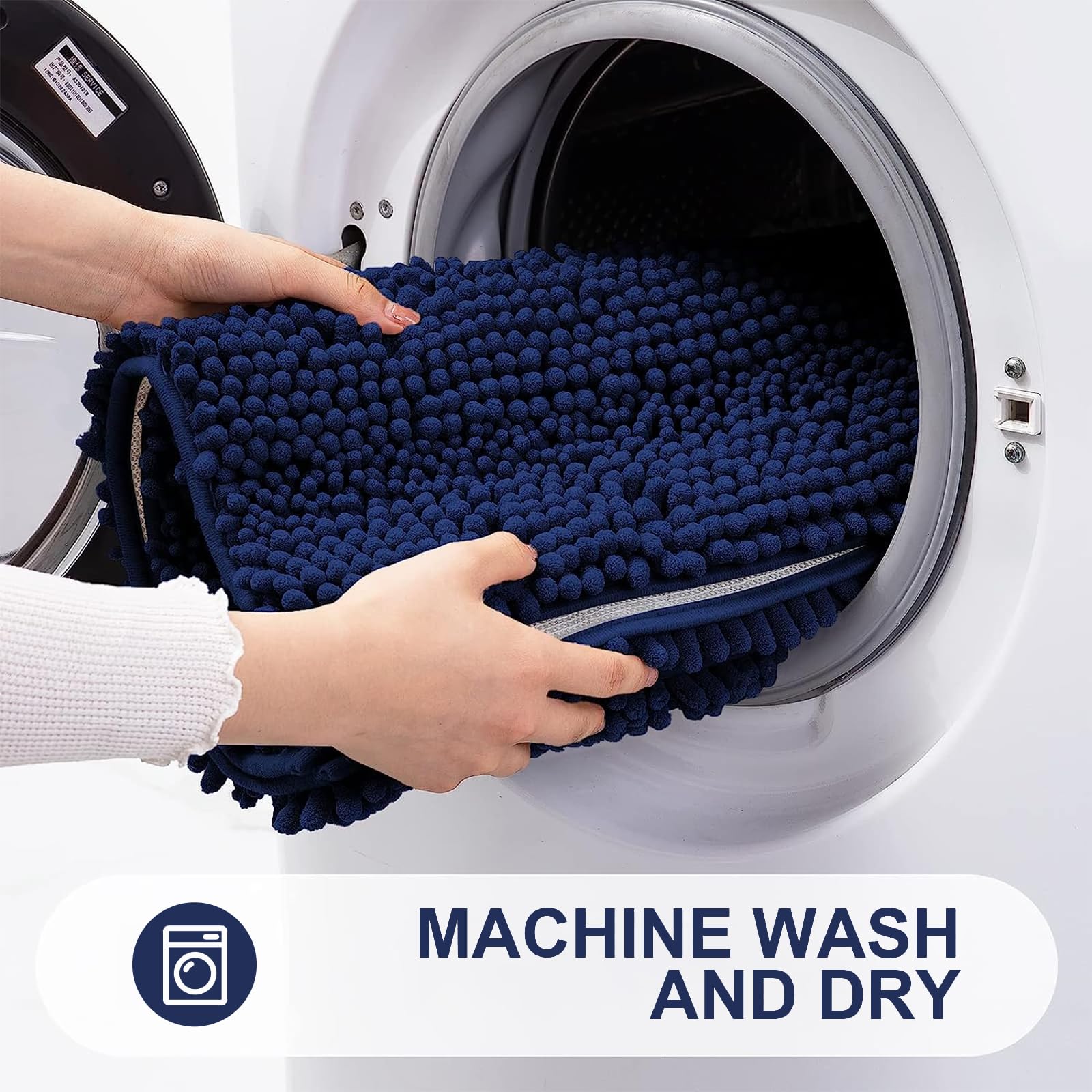 Grandaily fade-resistant chenille rug maintains color after regular washing.