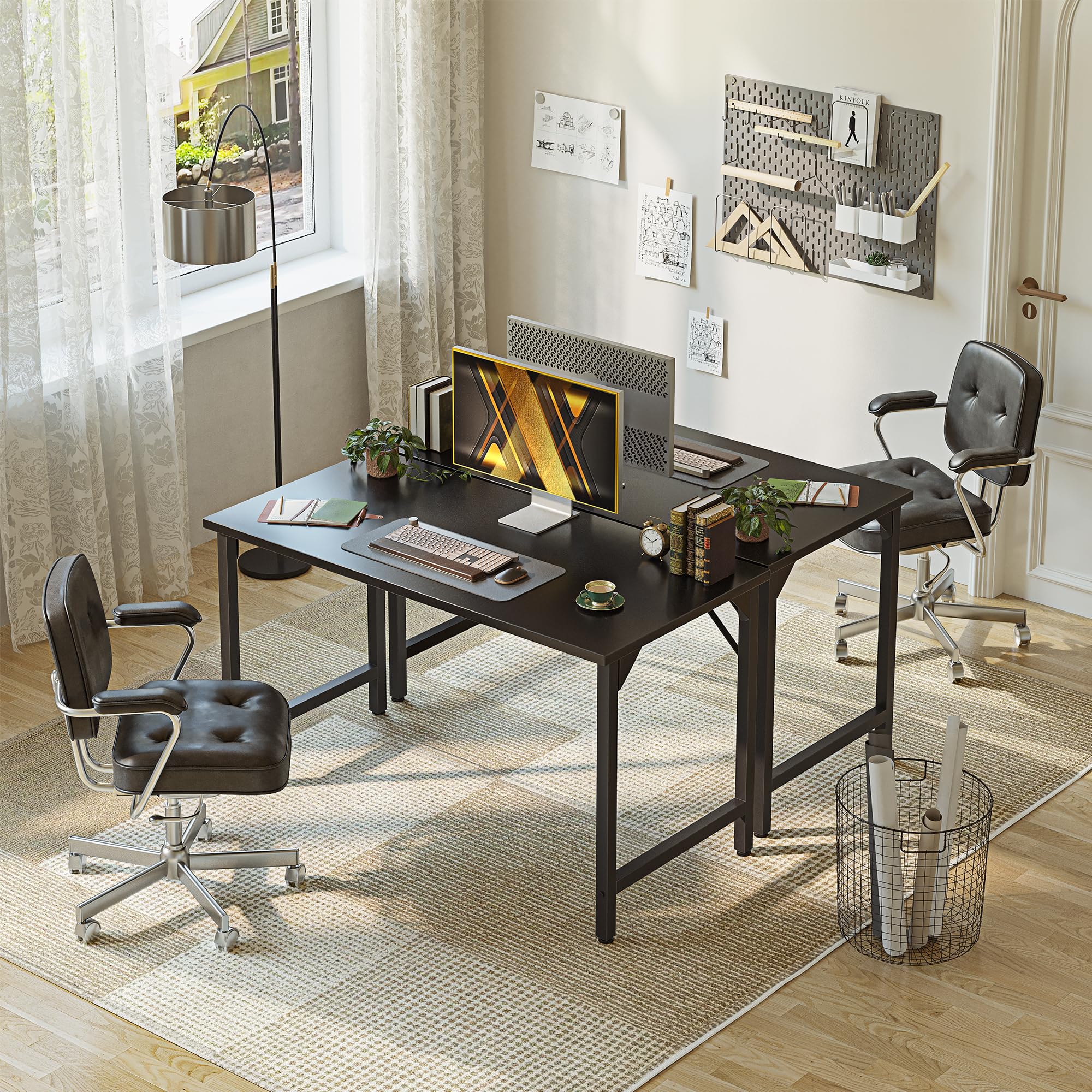 Grandder desk with black metal frame demonstrates durability and modern style