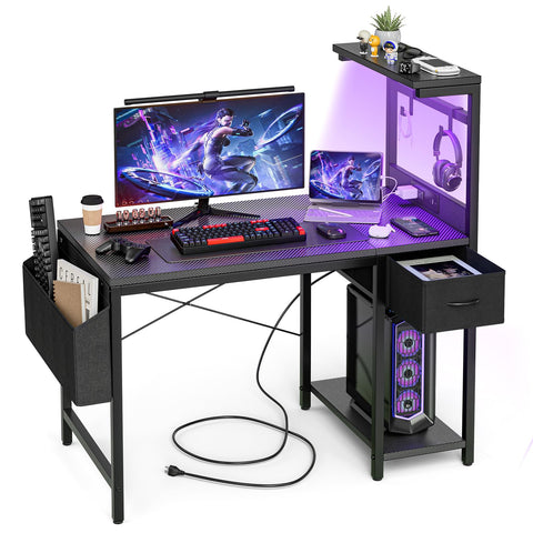 Grandder gaming desk 40-inch power outlet enables easy device charging
