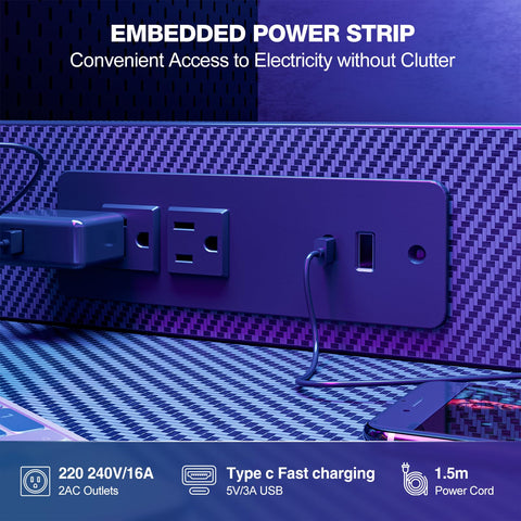 Grandder gaming desk USB Type-C charging supports fast power