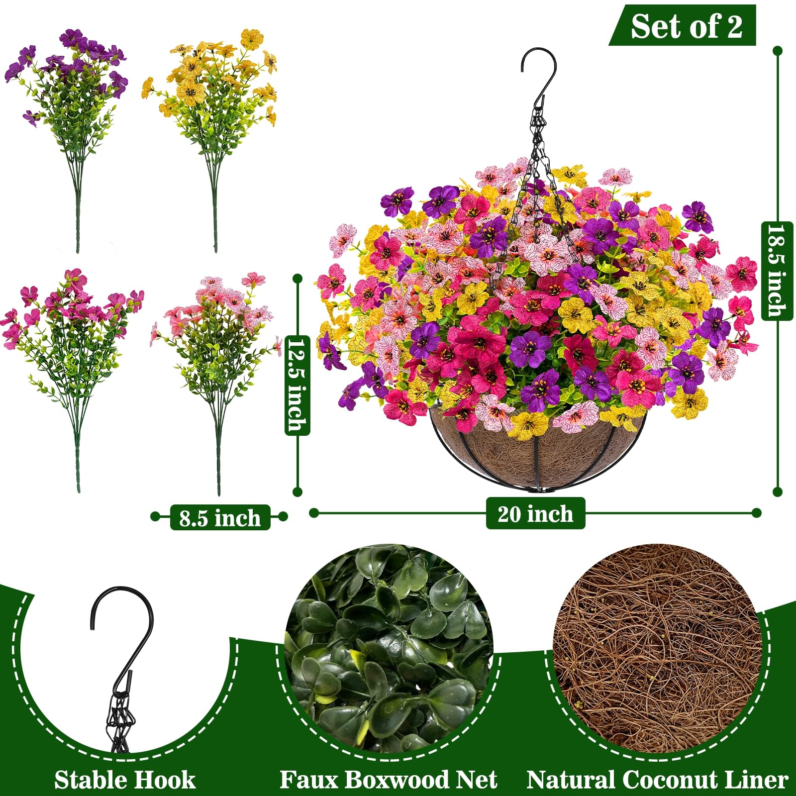 Grandeal 24 packs of artificial flowers add vibrant fullness to porches