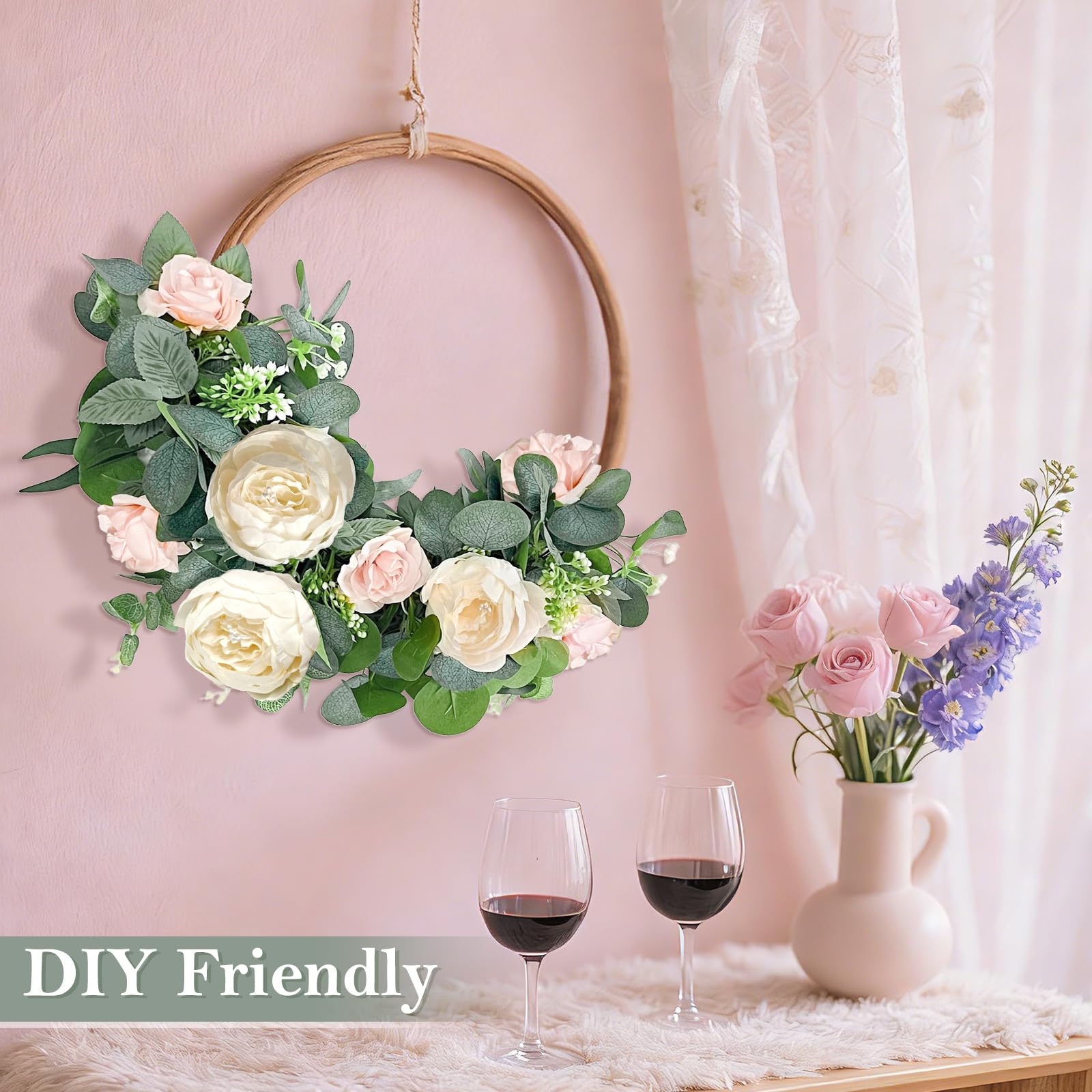 Grandeal garland used in DIY projects with lights and ribbons for personalized decor.