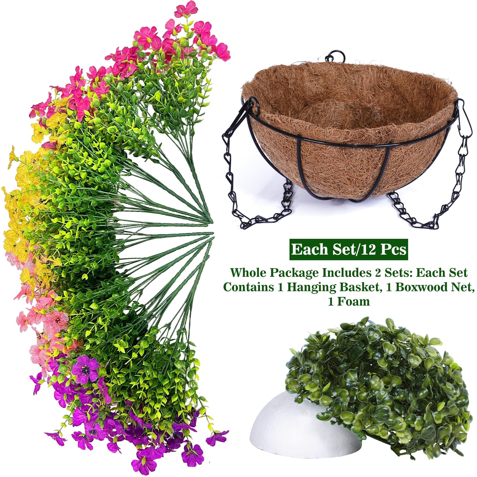 Grandeal hanging planter balls included for stable display in windy weather