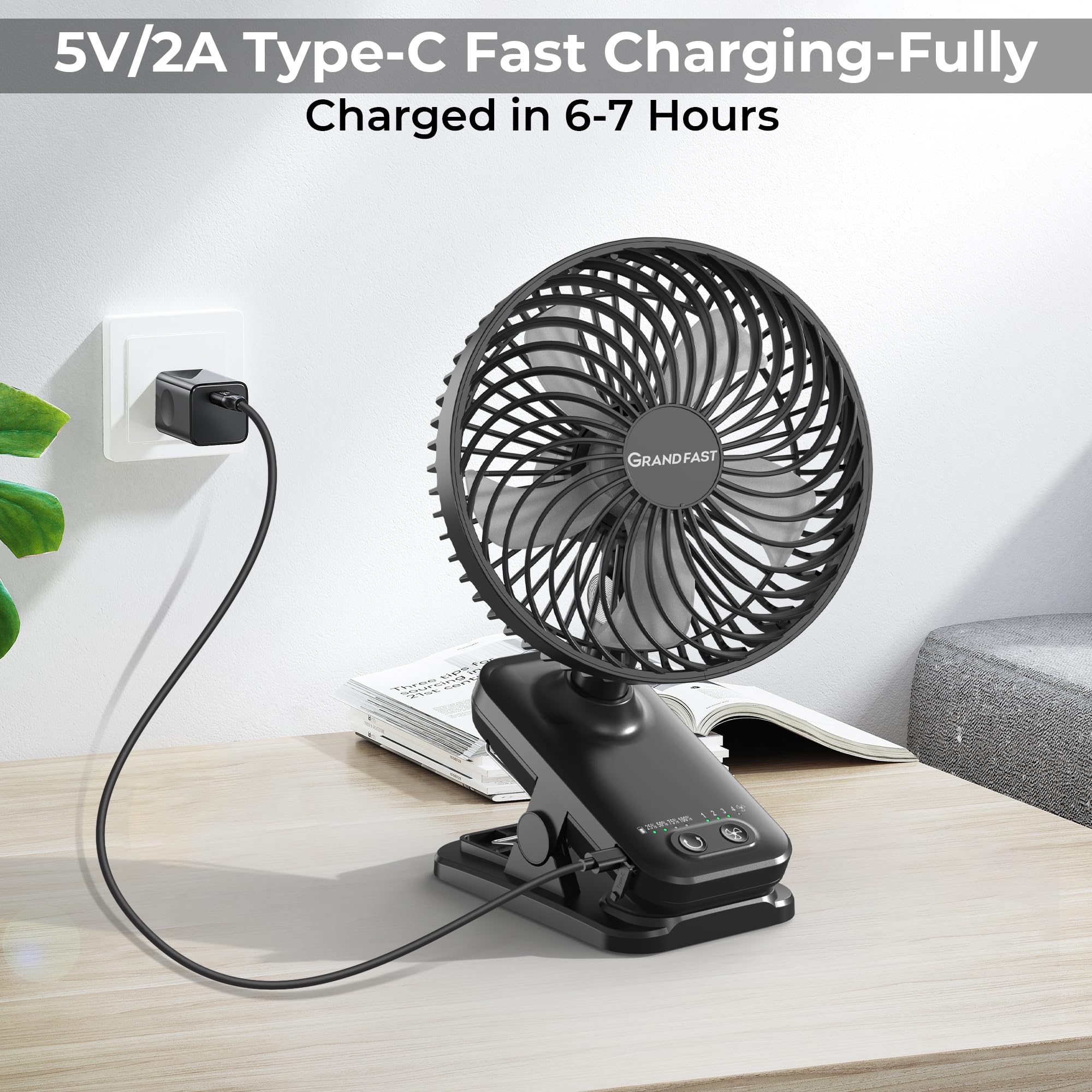 Grandfast clip-on fan in camping setup delivering cool comfort outdoors