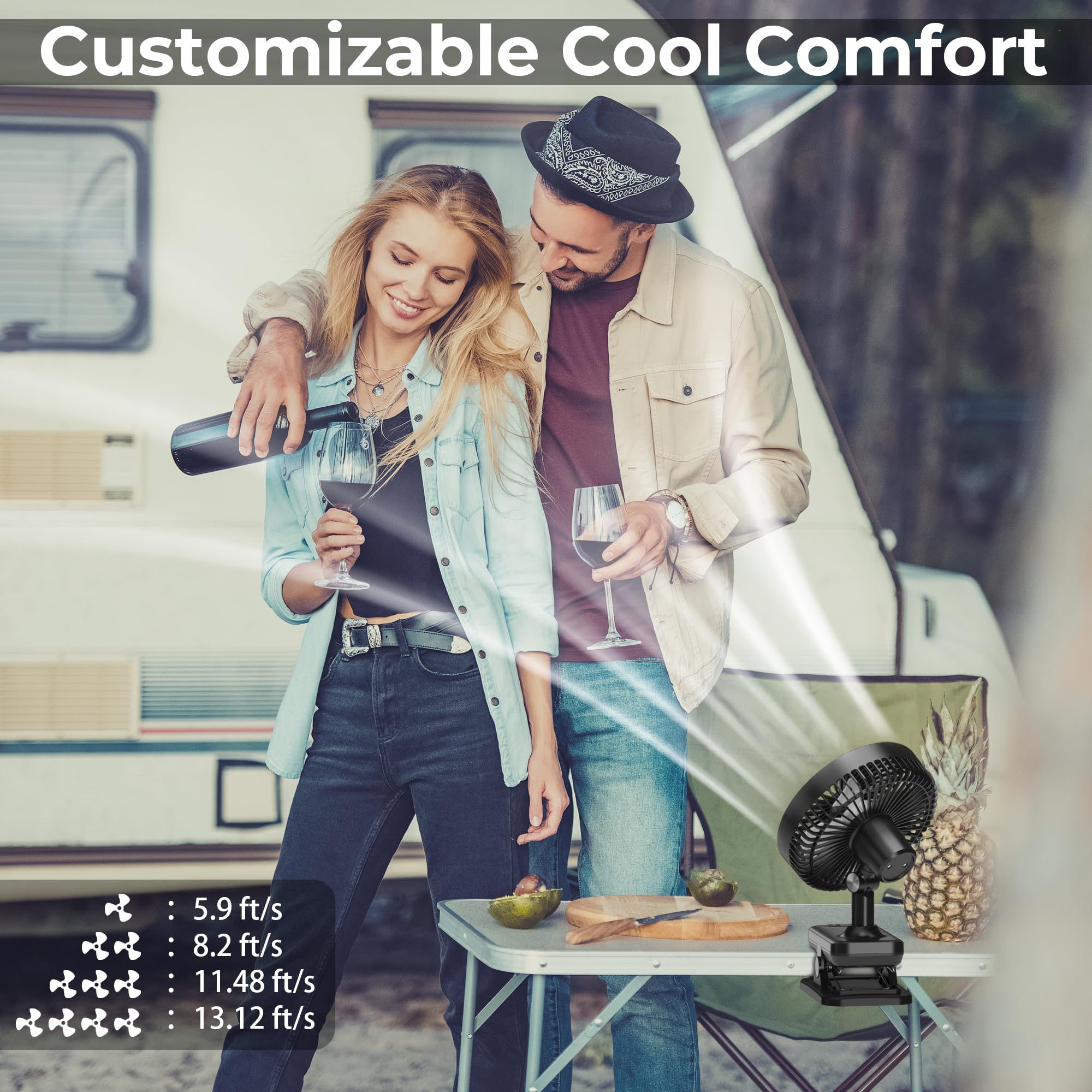 Grandfast vertical tilt adjustability for precise breeze direction