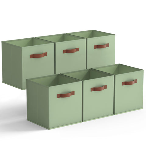 GRANNY SAYS 13 inch storage cubes in sage green for stylish, space-saving closet organization.