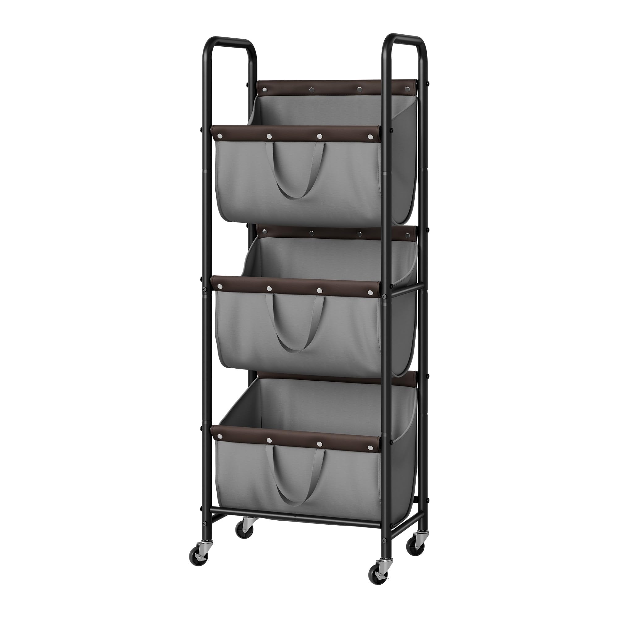 GRANNY SAYS 3-tier laundry sorter front view shows compact organization for small spaces