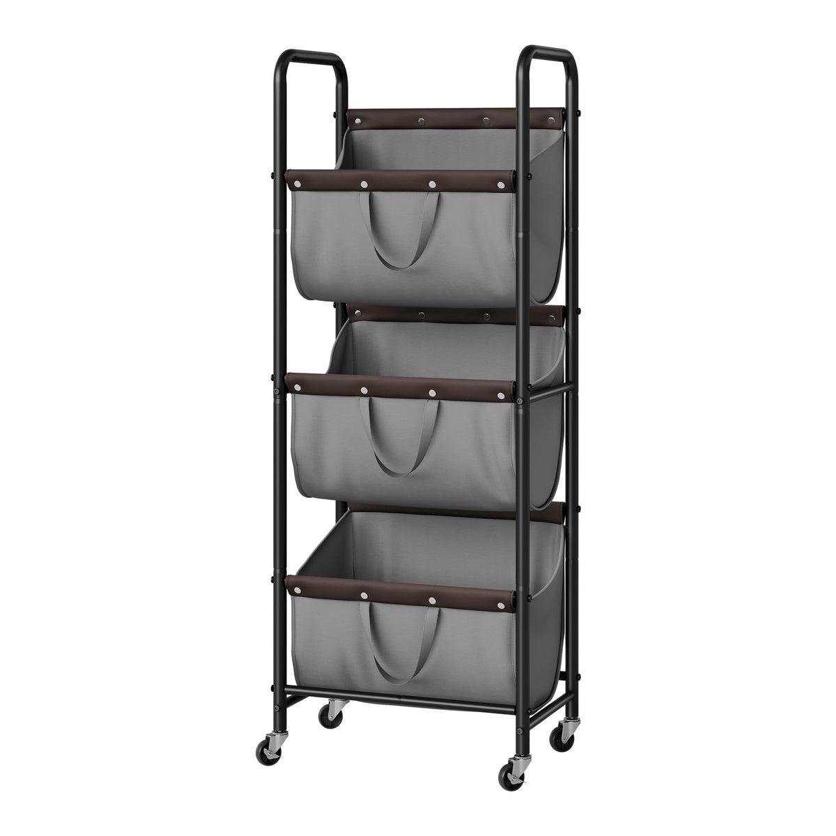 GRANNY SAYS 3-tier laundry sorter front view shows compact organization for small spaces