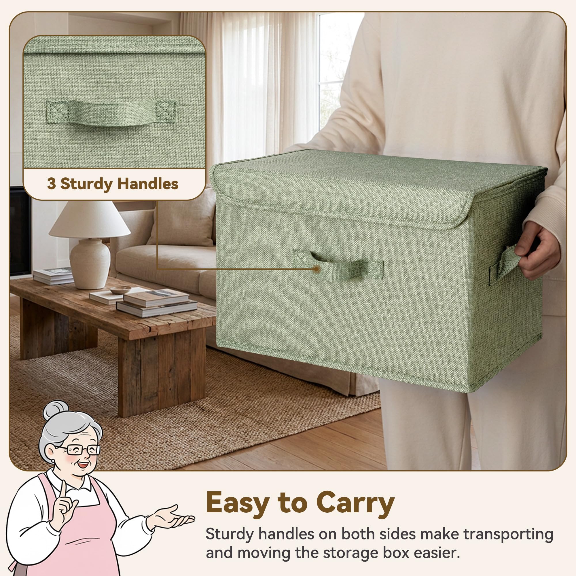 GRANNY SAYS three PU handles, easy to move