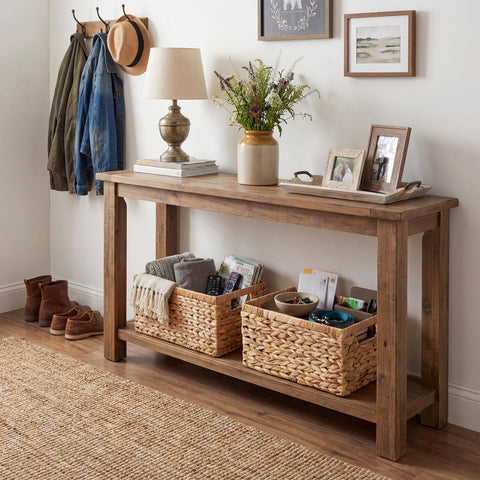 GRANNY SAYS baskets with handles for easy transport from room to room.