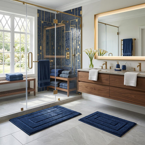 GRANNY SAYS bath rug with non-slip backing improves safety on wet floors.