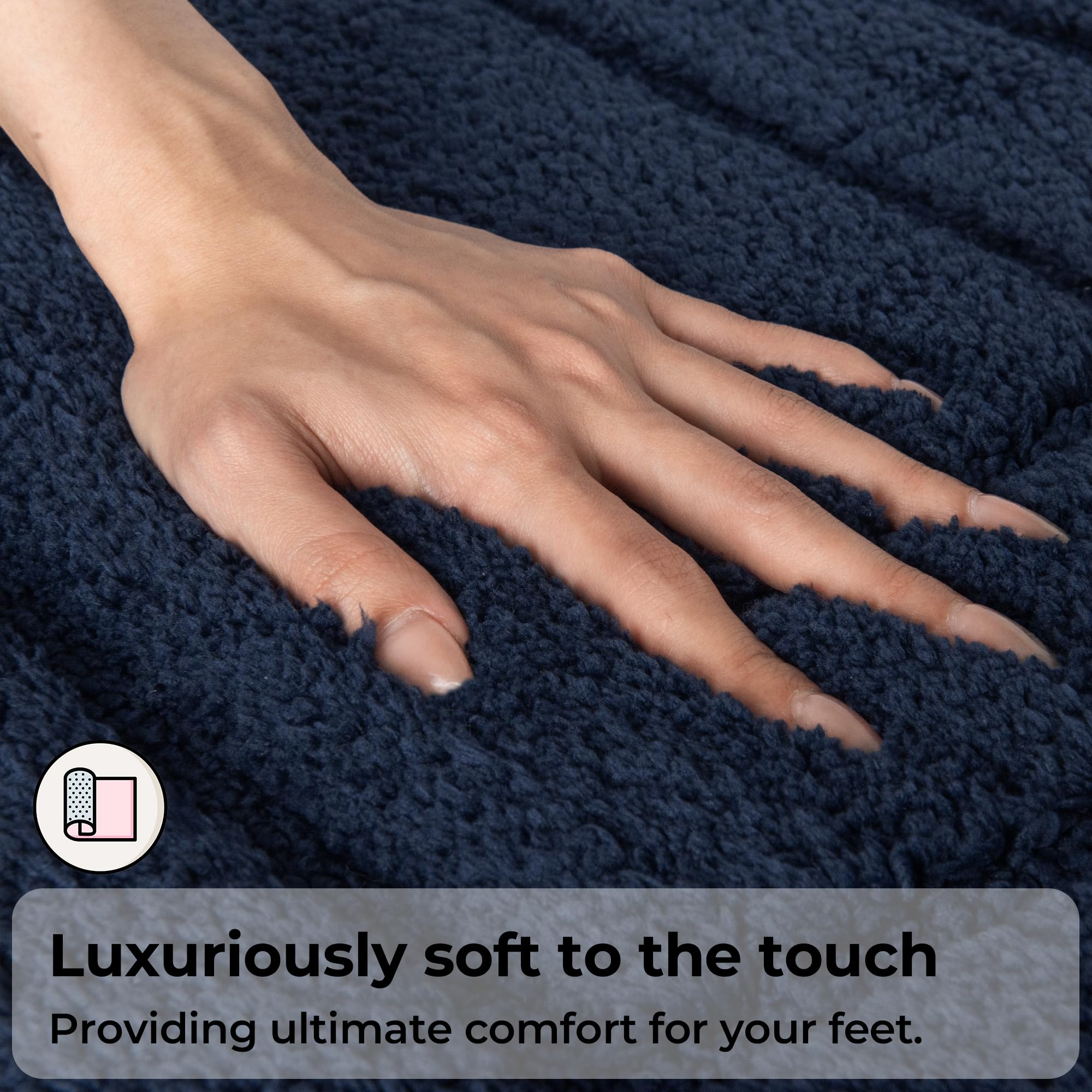 GRANNY SAYS quick-absorb bath mat dries feet fast after shower.