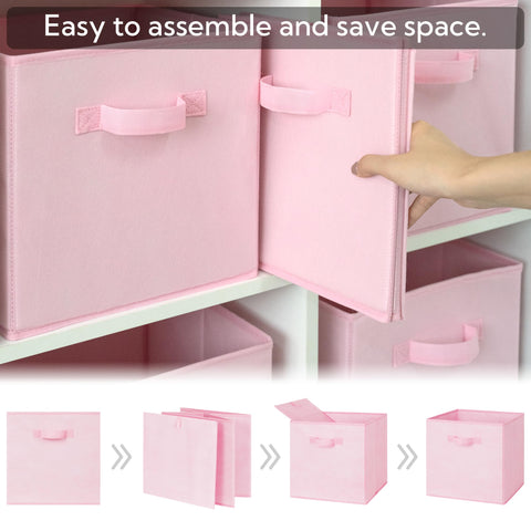 GRANNY SAYS cube storage bin pink cardboard-base detail showing sturdy foundation