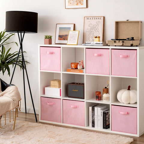 GRANNY SAYS cube storage bin pink foldable compact design saves space