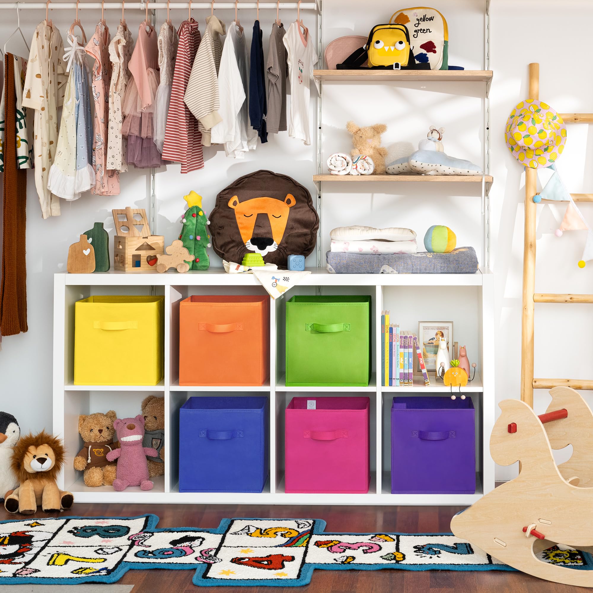 GRANNY SAYS Cube storage bin folded flat for easy cleaning and compact storage.
