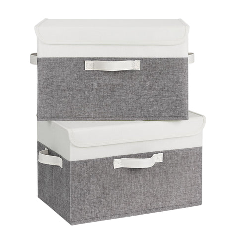 GRANNY SAYS fabric storage box closed keeps contents tidy and dust-free.