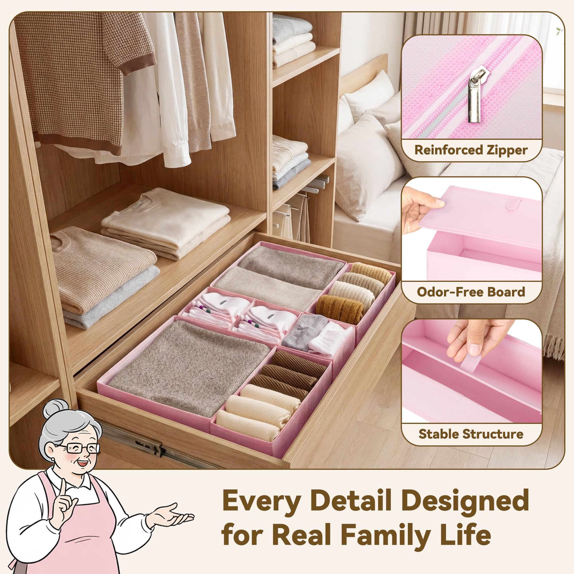 GRANNY SAYS fold-flat storage bin collapses for compact storage when not in use.