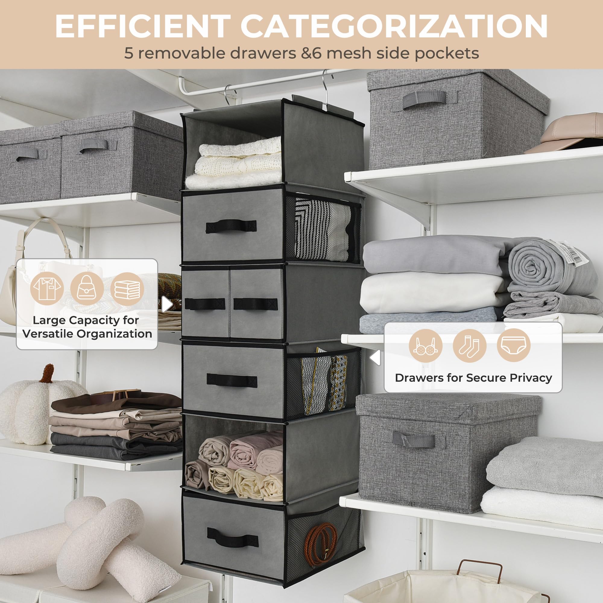 GRANNY SAYS foldable design for portable closet storage.