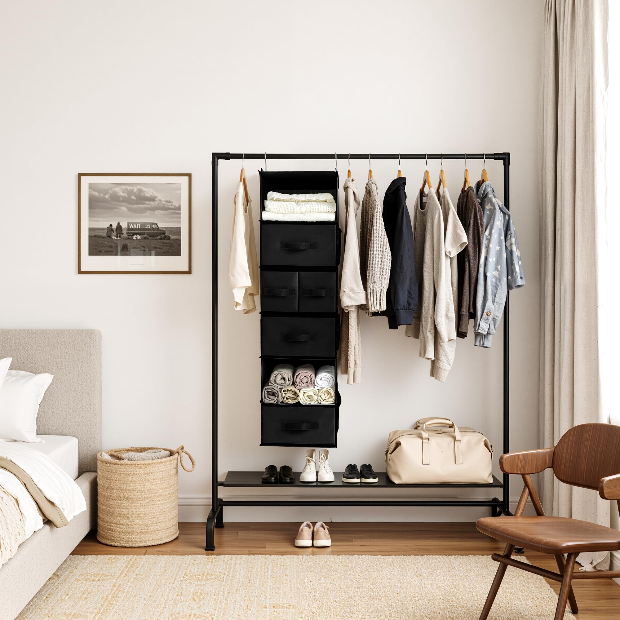 GRANNY SAYS hanging closet organizer five removable drawers for flexible storage